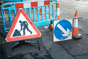 road works signs 